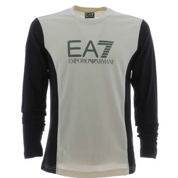 EA7 Emporio Armani T Shirt Uomo Manica Lunga Bicolore Logo EA7