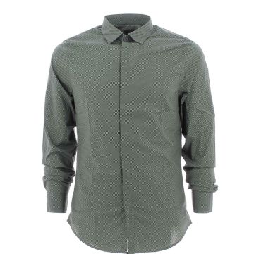 A|X Armani Exchange Uomo Camicia Manica Lunga a Fantasia