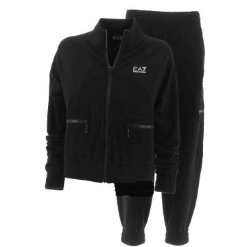 EA7 Emporio Armani Tuta Felpa Garzata Donna Full Zip Con Pantalone Cargo