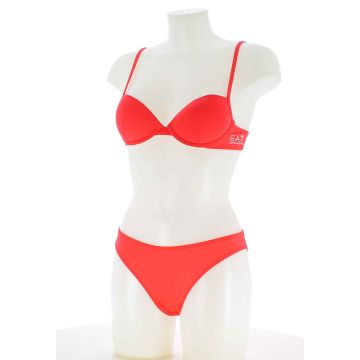 EA7 Emporio Armani Donna Costume Due Pezzi Reggiseno a Balconcino Tinta Unita