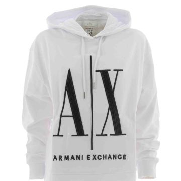 A|X Armani Exchange Donna Felpa Garzata Cappuccio Chiuso ICON PERIOD