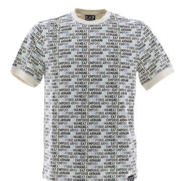 EA7 Emporio Armani Uomo T Shirt Manica Corta Girocollo Multi Logo EA7