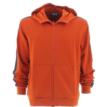 EA7 Emporio Armani Uomo Felpa Garzata Cappuccio Full Zip Con Tape EA7