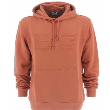 Felpa Garzata EA7 Emporio Armani Uomo Cappuccio Chiuso Grande Logo EA7