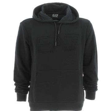 Felpa Garzata EA7 Emporio Armani Uomo Cappuccio Chiuso Grande Logo EA7