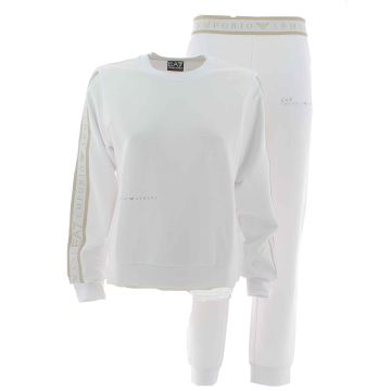 EA7 Emporio Armani Donna Tuta Felpa Garzata Girocollo Natural Ventus