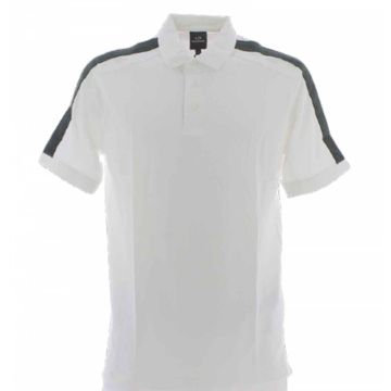 Polo A|X Armani Exchange Uomo Manica Corta in Pique' con Stripe Logato A|X