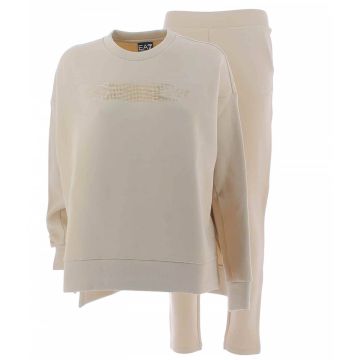 Tuta Donna in Felpa Garzata Girocollo EA7 Emporio Armani Tinta Unita