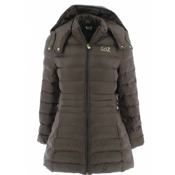 Giacca Lunga con Cappuccio EA7 Emporio Armani Donna Tinta Unita
