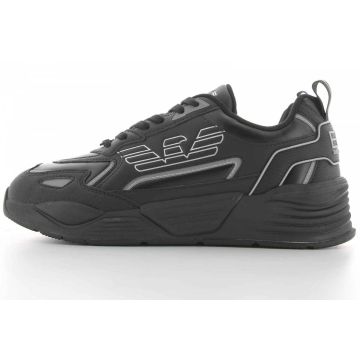 Scarpe EA7 Emporio Armani Uomo Nero/Argento Pelle
