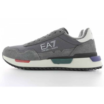 Scarpe EA7 Emporio Armani Uomo in Pelle/Nylon Masch Grgigie/Bianche