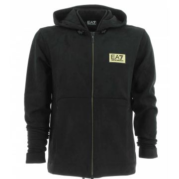 Felpa Full Zip Linea Gold EA7 Emporio Armani Uomo Nero/Oro