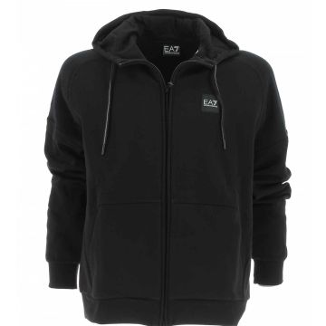 Felpa Felpata Cappuccio Full Zip EA7 Emporio Armani Uomo Tasche a Marsupio