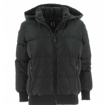Giacca in Piuma A|X Armani Exchange con Cappuccio Donna Nera