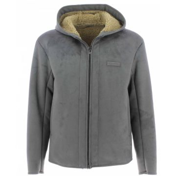 Giacca Ecomontone Con Cappuccio Full Zip A|X Armani Exchange Uomo Tinta Unita Grigio