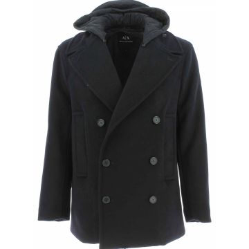 Giacca Uomo Blazer Panno Doppio Petto A|X Armani Exchange con Cappuccio Blu