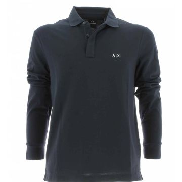 Polo Pique' Manica Lunga A|X Armani Exchange Uomo Tinta Unita