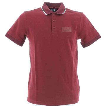 EA7 Emporio Armani Uomo Polo Pique Manica Corta Bordo'/Bianco