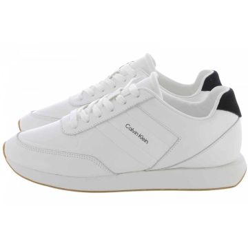 Scarpe Retro Runner Leather Tape Calvin Klein Uomo Bianco/Nero