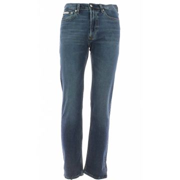 Pantalone Jeans Standard Straight Calvin Klein Uomo Stone Wash Blu