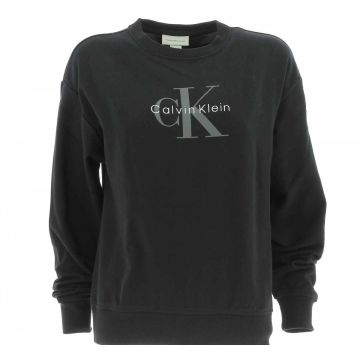 Felpa Garzata Girocollo Calvin Klein Donna Tinta Unita