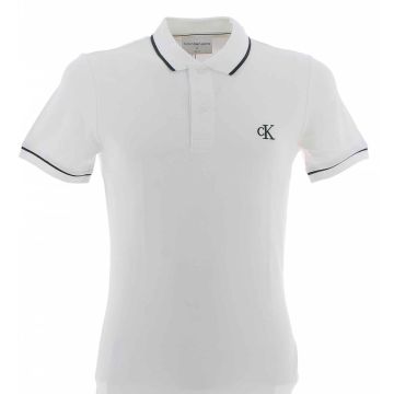 Polo Calvin Klein Uomo Manica Corta Slim Fit Tinta Unita in Pique'