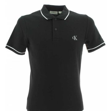 Polo Calvin Klein Uomo Manica Corta Slim Fit Tinta Unita in Pique'
