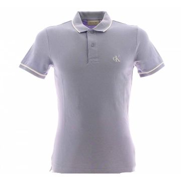 Polo Calvin Klein Uomo Manica Corta Slim Fit Tinta Unita in Pique'