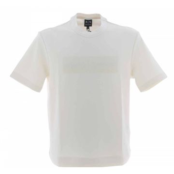 T Shirt Manica Corta Girocollo A|X Armani Exchange Uomo con Logo AX Gommato