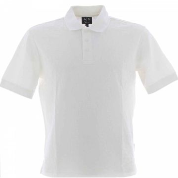 Polo Manica Corta A|X Armani Exchange Uomo con Tessuto Logato AX Tinta Unita