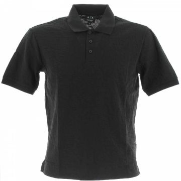 Polo Manica Corta A|X Armani Exchange Uomo con Tessuto Logato AX Tinta Unita