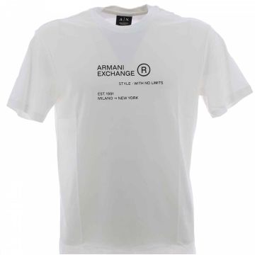 T Shirt Manica Corta Girocollo A|X Armani Exchange Uomo Regular Fit Bianca