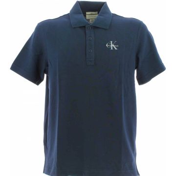 Polo Piquet Manica Corta Easy Fit Calvin Klein Uomo Tinta Unita