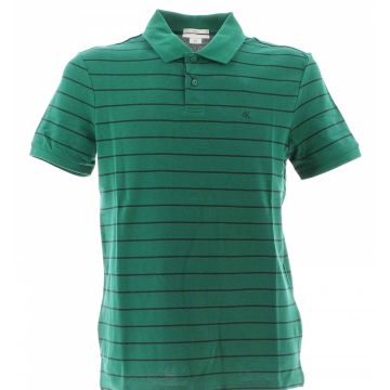 Polo con Righe Manica Corta Calvin Klein Uomo Piquet Classic Fit