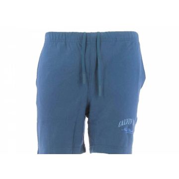 Bermuda in Felpa Garzata Calvin Klein Uomo Logo Calvin Klein Ricamato