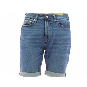 Bermuda Jeans Slim Short Calvin Klein Uomo Stone Wash Blue