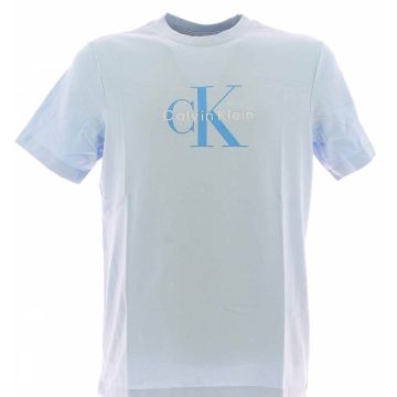 T Shirt Manica Corta Calvin Klein Uomo Girocollo con Logo CK Ricamato