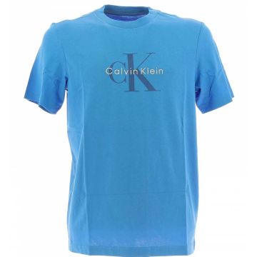 T Shirt Manica Corta Calvin Klein Uomo Girocollo con Logo CK Ricamato
