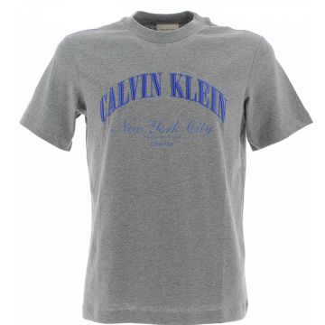 T Shirt Uomo Manica Corta Girocollo Calvin Klein Logo Calvin Klein Ricamato