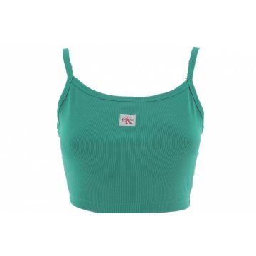 Top Crop a Bretella Calvin Klein Donna a Costine Elasticizzato