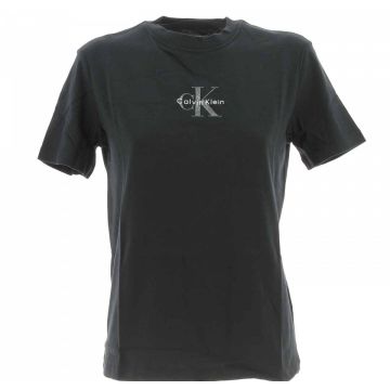 T Shirt Manica Corta Calvin Klein Girocollo Donna Logo CK Glitter