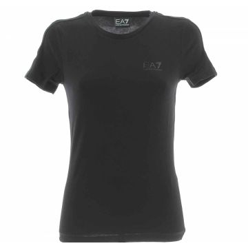 T Shirt Manica Corta Girocollo EA7 Emporio Armani Donna con Stripe Logato EA7 sulle Spalle