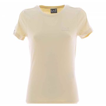 T Shirt Manica Corta Girocollo EA7 Emporio Armani Donna con Stripe Logato EA7 sulle Spalle