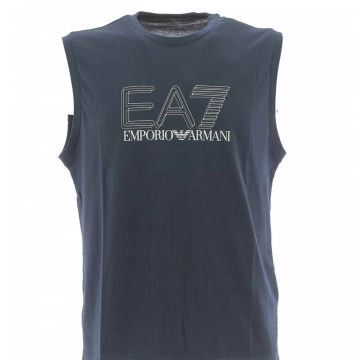 T Shirt Senza Maniche Girocollo EA7 Emporio Armani Uomo Tinta Unita Logo EA7