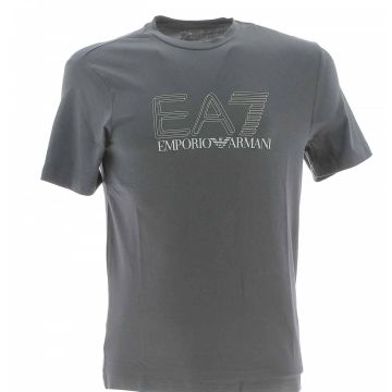 T Shirt Manica Corta Girocollo EA7 Emporio Armani Uomo Tinta Unita con Logo 3D