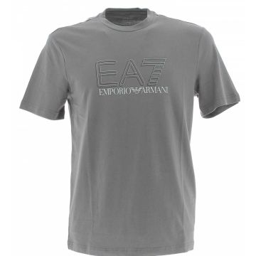 T Shirt Manica Corta Girocollo EA7 Emporio Armani Uomo Tinta Unita con Logo 3D