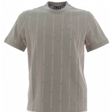 T Shirt Manica Corta Girocollo EA7 Emporio Armani Uomo Multi Logo EA7 sul Tessuto