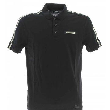 Polo Jersey Manica Corta EA7 Emporio Armani Uomo con Tape Logato EA7 sulle Spalle
