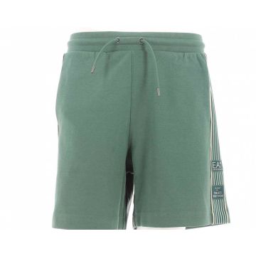 EA7 Emporio Armani Uomo Bermuda Felpa Garzata con Banda Laterale a Righe