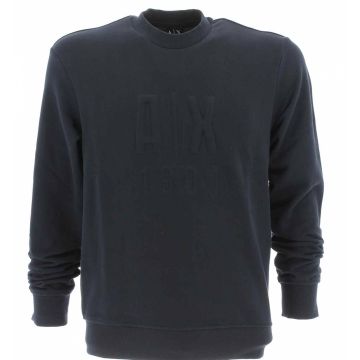 A|X Armani Exchange Uomo Felpa Garzata Girocollo Tinta Unita Logo AX